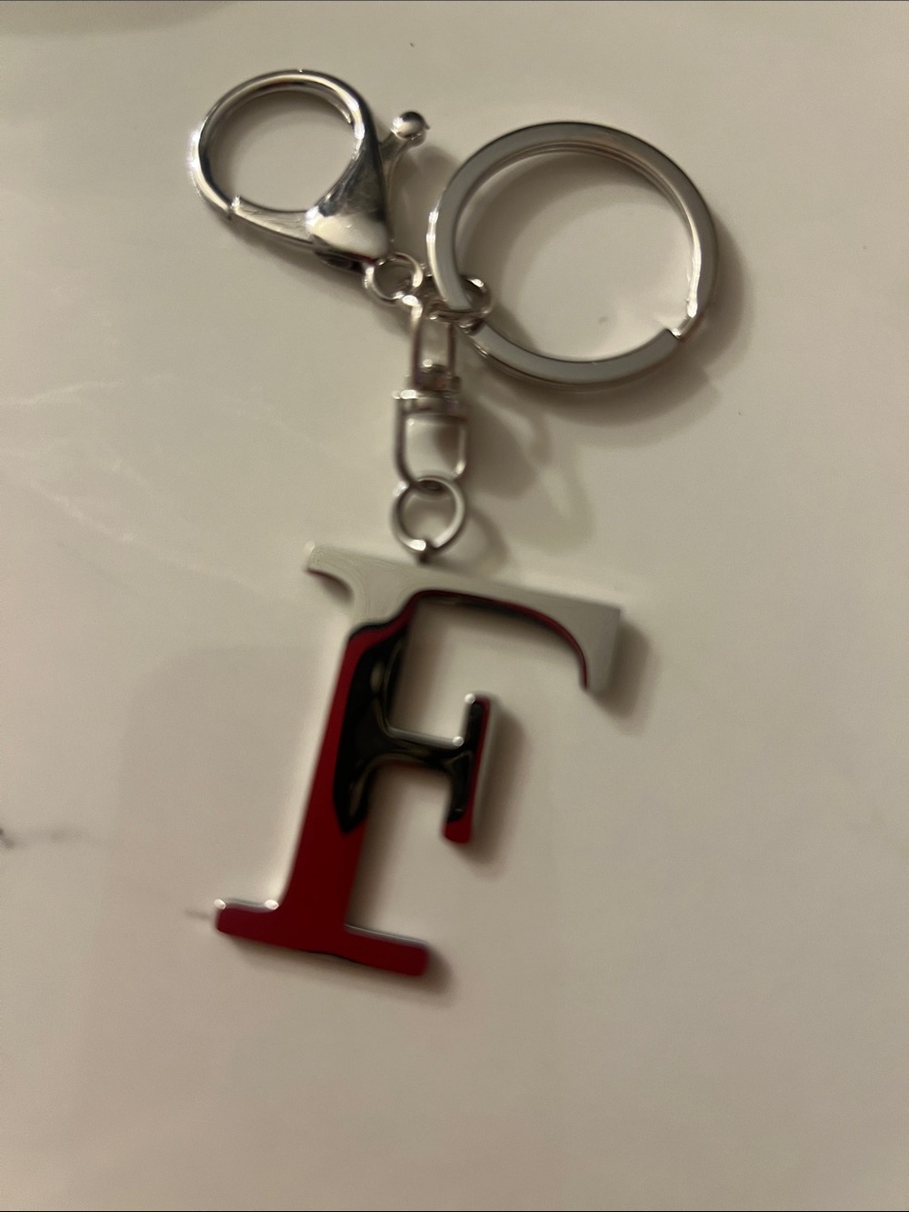 Silver Letters Keychain Charm - Women's Accessories - Picture 11 of 15
